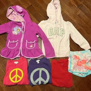 Lot of 6 pc Girls size 5/6 clothing & hooded jackets